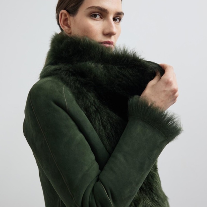 Pretty green shearling coat hotsell