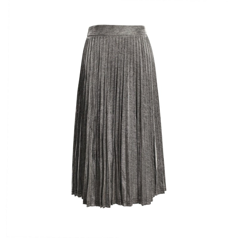 Thumbnail of Knee Length Shiny Pleated Skirt image