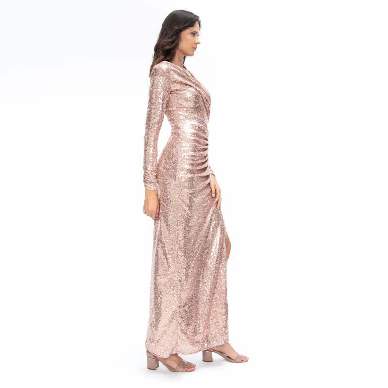 Thumbnail of Sequin Evening Gown Aurora Dusty Pink image