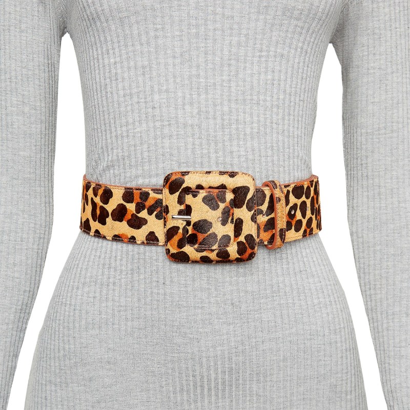 Thumbnail of Square Buckle Belt - Leopard Caramel image