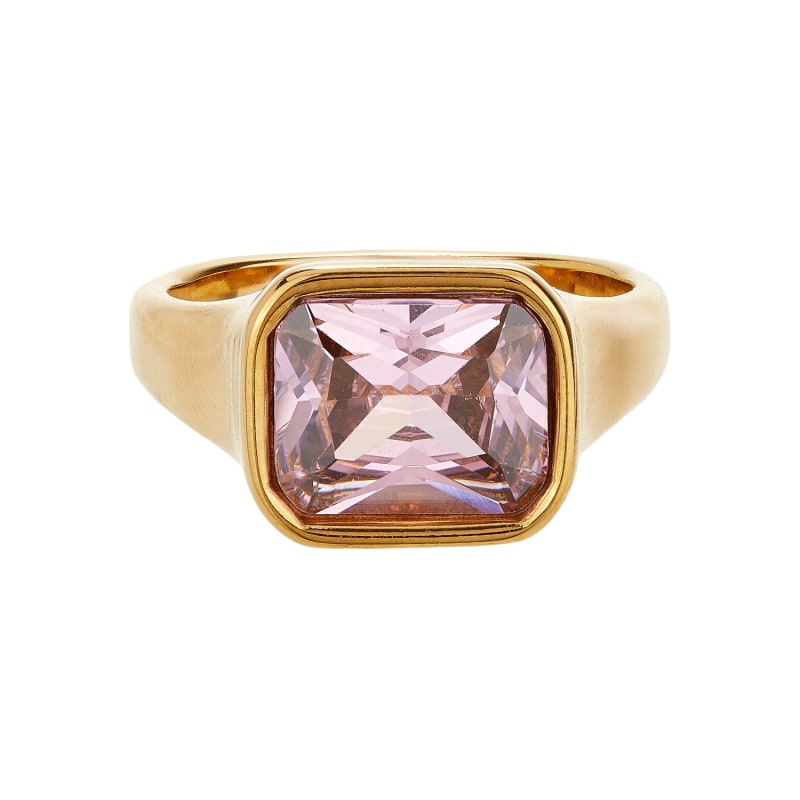 Thumbnail of Square Cocktail Ring: Pink image