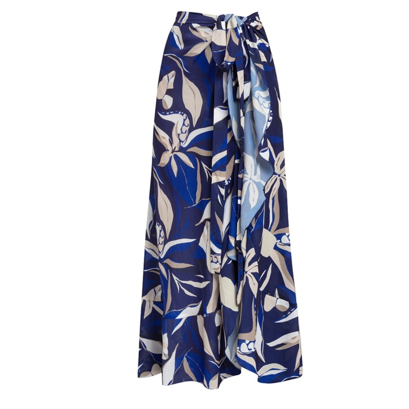 Labelrail x Collyer Twins sarong wrap maxi skirt in ditsy print