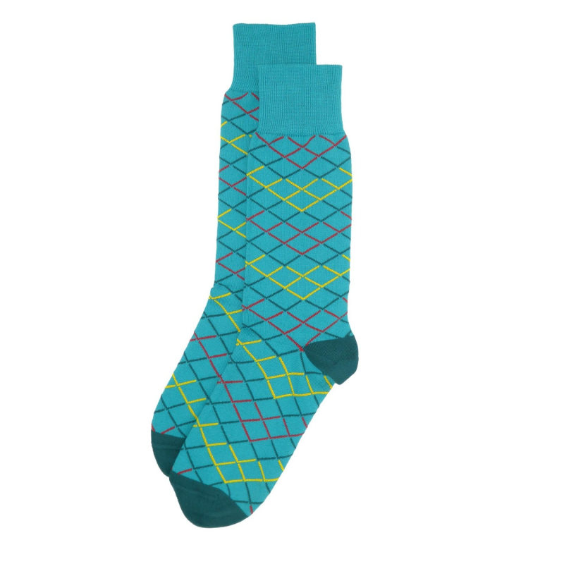 Thumbnail of Turquoise Hastings Men's Socks image