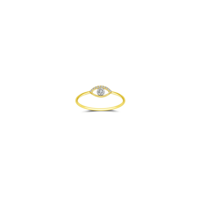 Thumbnail of 18K Yellow Gold Eye Shape Diamond Ring image