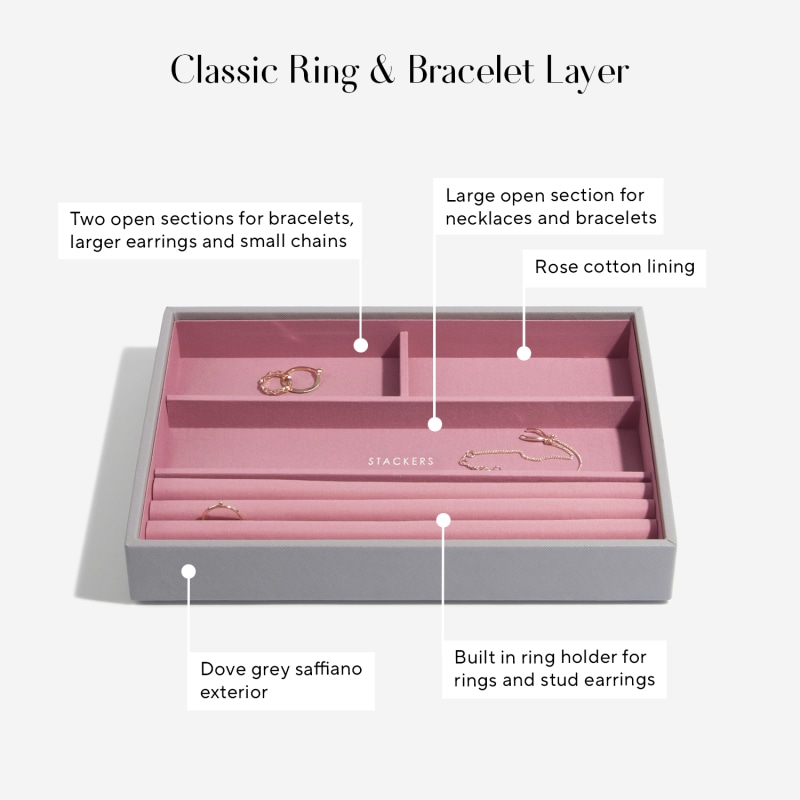 Thumbnail of Stackers Dove Grey Rose Classic Jewelry Box Set Of Four image