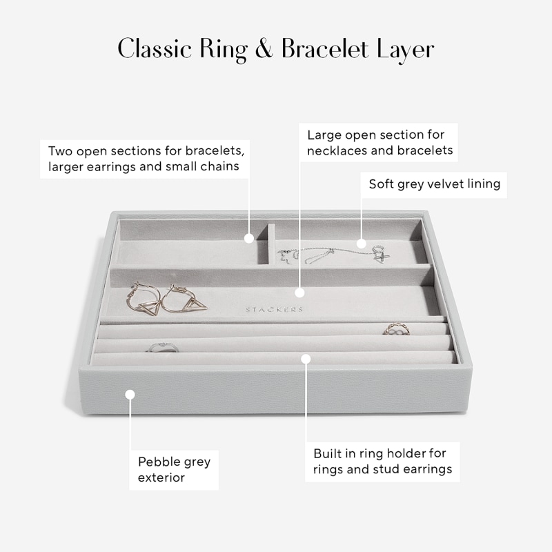 Thumbnail of Stackers Pebble Grey Classic Jewelry Box Set Of Four image