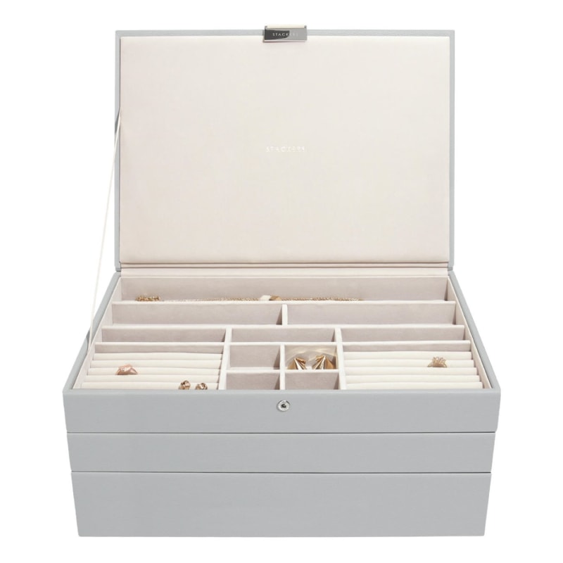 Thumbnail of Stackers Pebble Grey Supersize Jewelry Box Set Of Three image