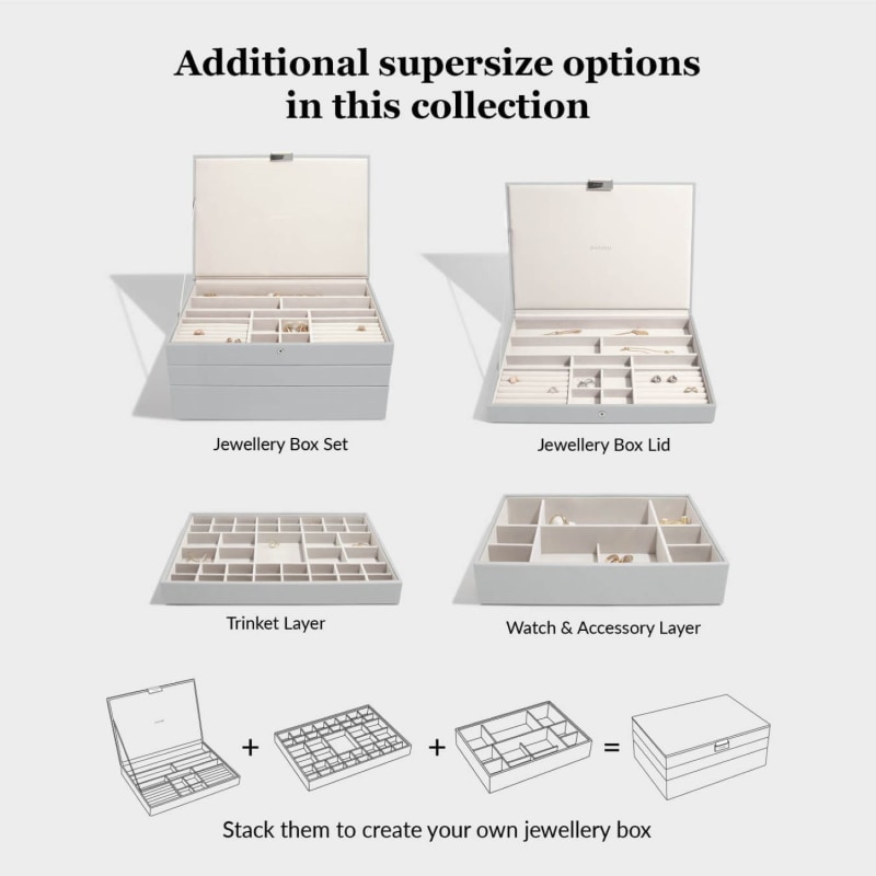 Thumbnail of Stackers Pebble Grey Supersize Jewelry Box Set Of Three image