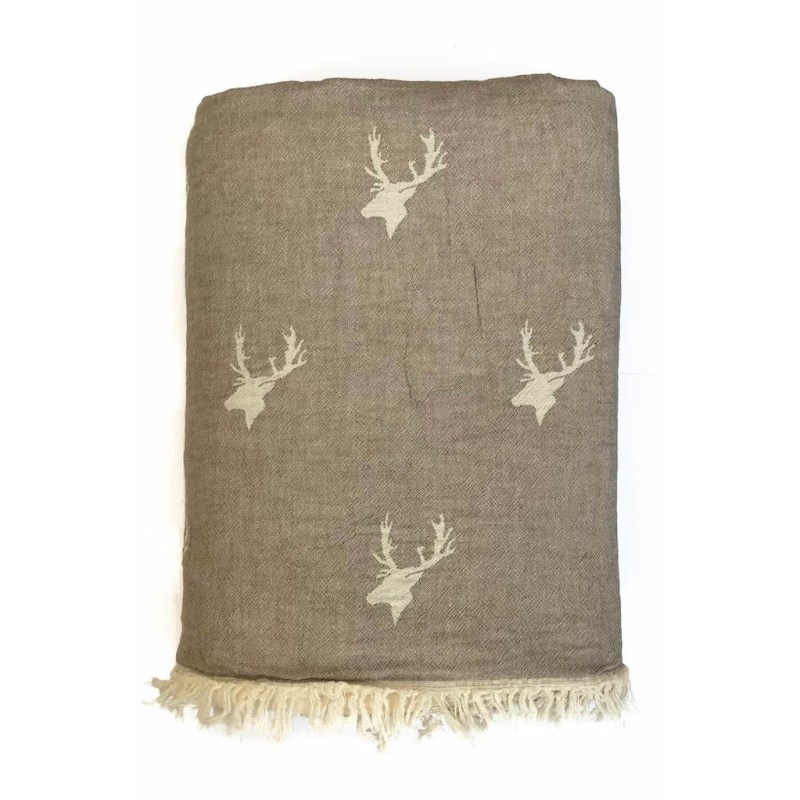 Stag fleece throw top