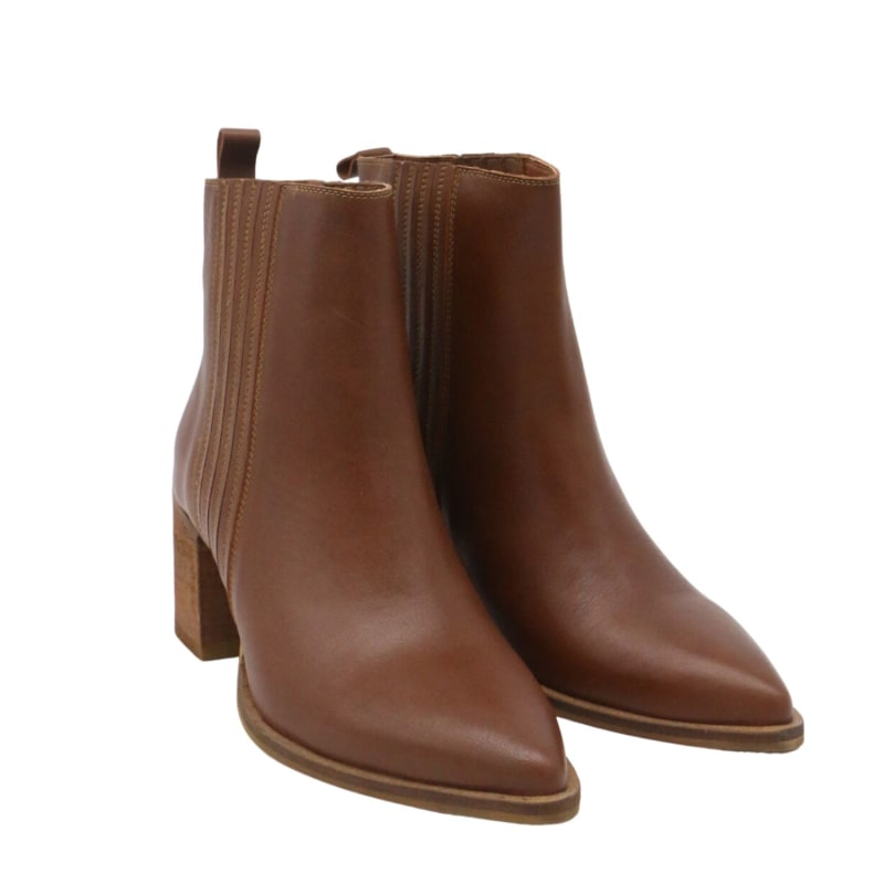 Thumbnail of Stagecoach Western Inspired Chelsea Booties In Tan Leather image