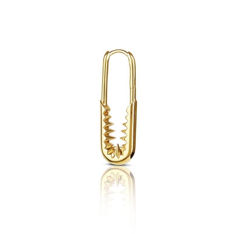 Thumbnail of Safety Pin Hoop Earrings - Gold image