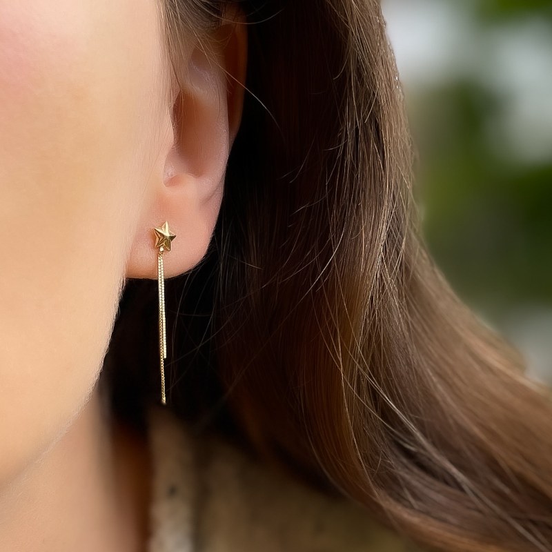 Thumbnail of Star Drop Chain Earrings image