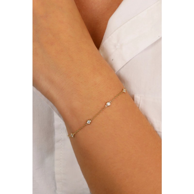 Starlight 5 Diamond Station Bracelet by Lily Flo Jewellery