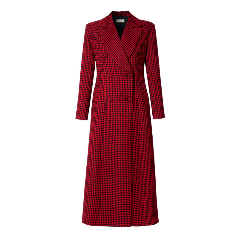 Red maxi coat hotsell