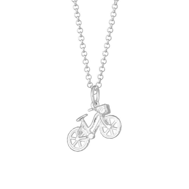 Silver bicycle cheap necklace