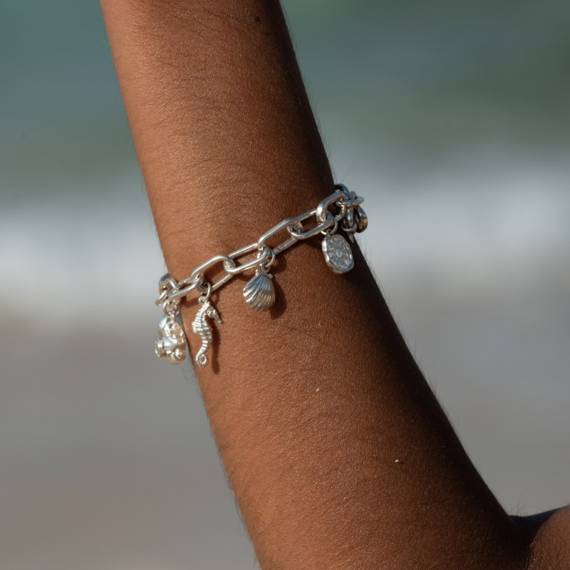 Chunky silver bracelet womens shop