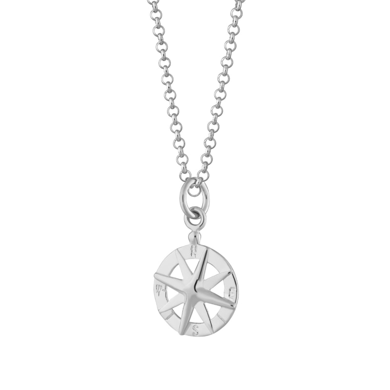 Sterling store compass necklace