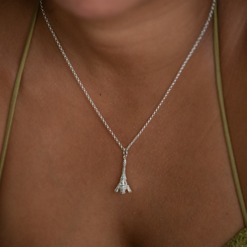 Eiffel tower necklace store sterling silver