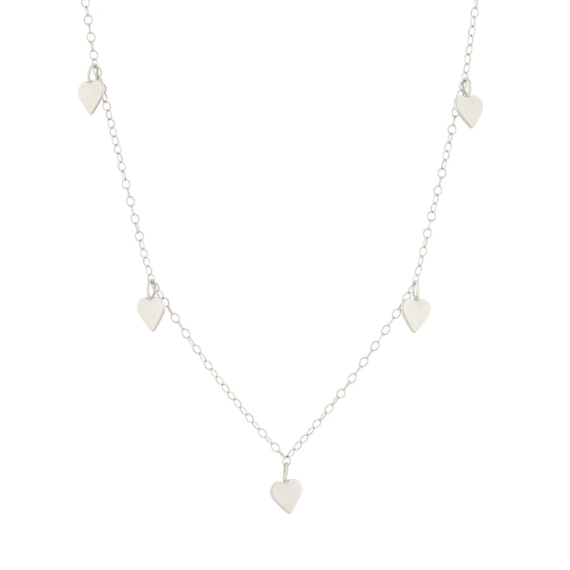 Sterling Silver Heart Station Necklace by Posh Totty Designs