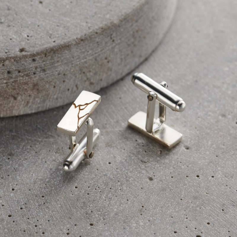 Thumbnail of Sterling Silver Kintsugi Cufflinks image