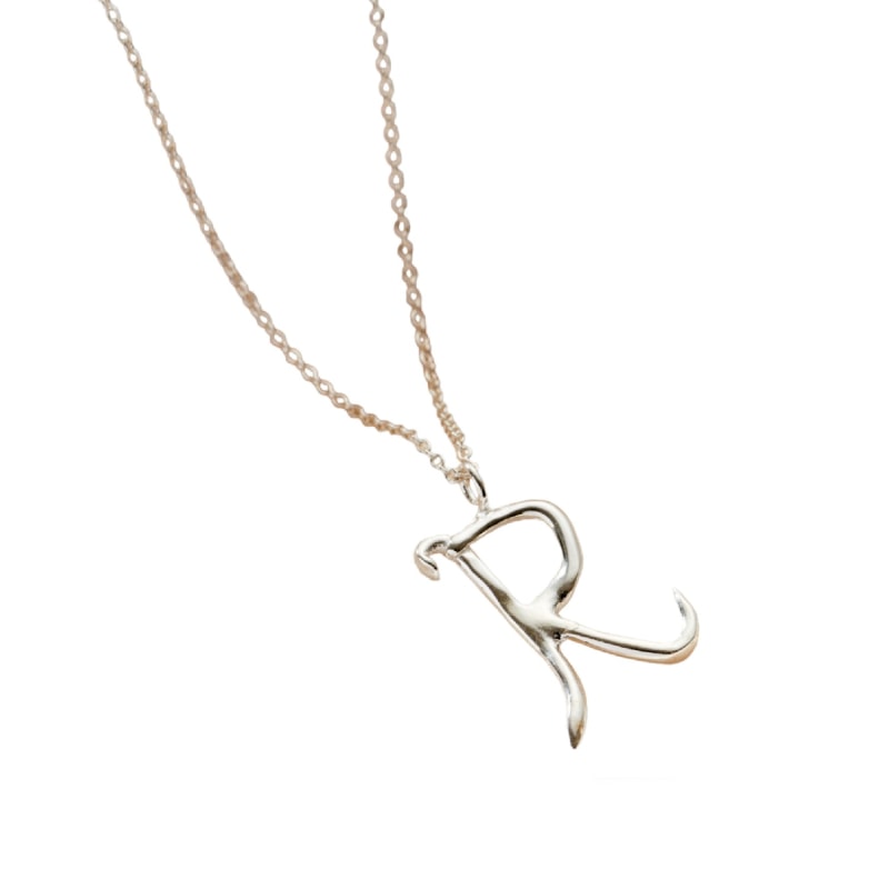 Large initial necklace designer best sale