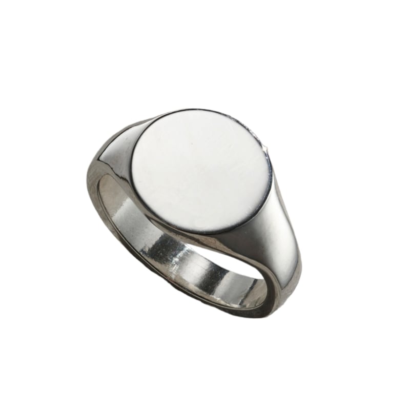 Sterling Silver Mens Circle Signet Ring | Posh Totty Designs | Wolf & Badger