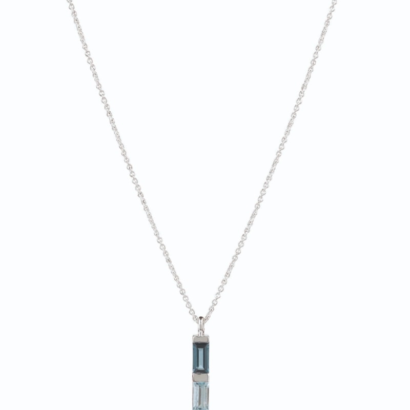 Blue Topaz Contemporary Sterling Silver Necklace Blue Topaz Contemporary Sterling Silver Necklace