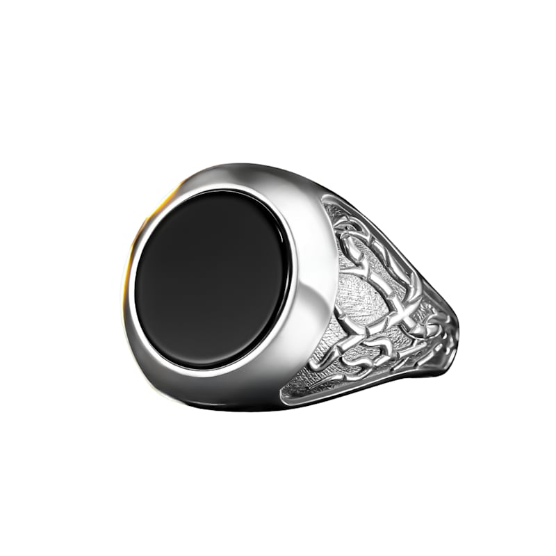 Round Onyx Oxid Ring Round Onyx Oxid Ring