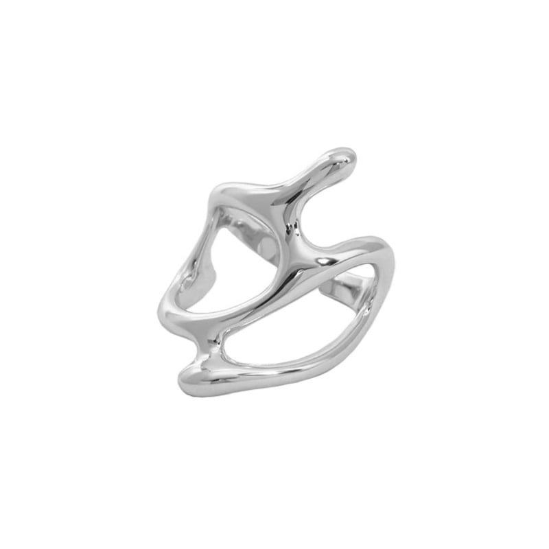 Thumbnail of Sterling Silver Statement Fluidity Oich Ring Adjustable image