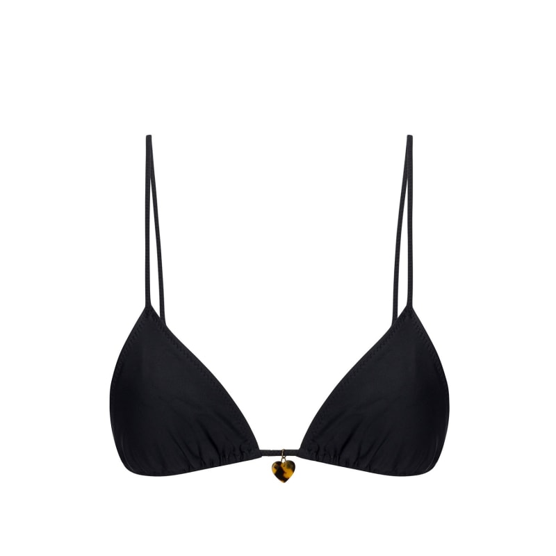 Black Stevie Bikini Top Heart Charm by B BEN