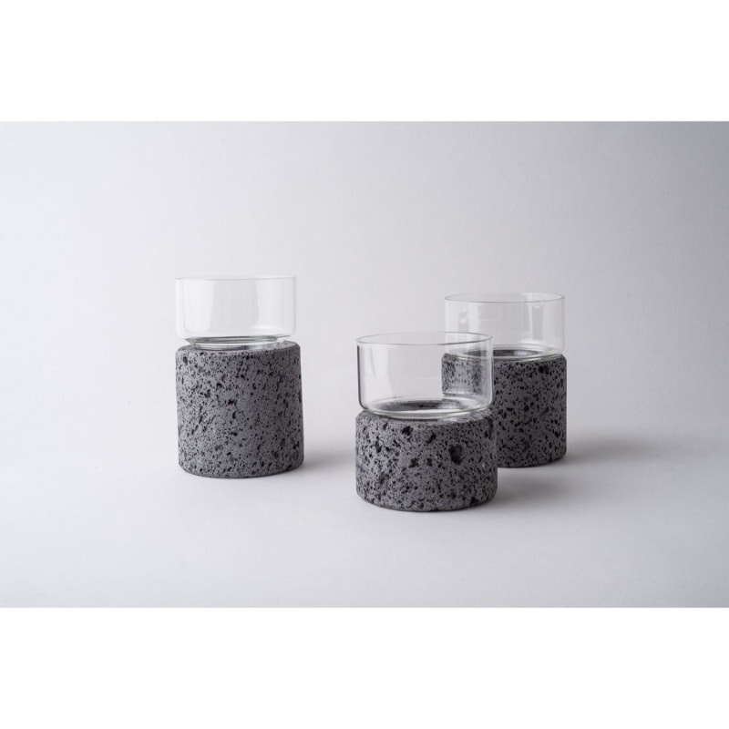 Thumbnail of Santuario Candle Holder Set - Lava Stone image