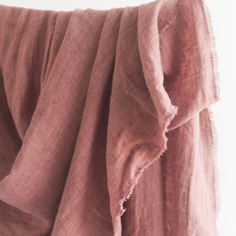 Thumbnail of Stone Washed Linen Throw Blanket | Ash Rose image