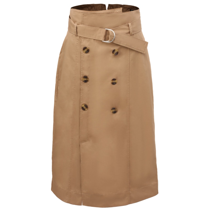 Thumbnail of Straight Double-Breasted Skirt - Camel image