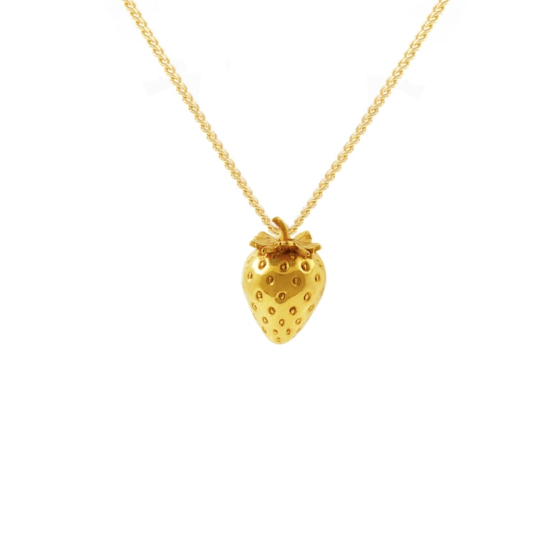 Gold strawberry necklace store