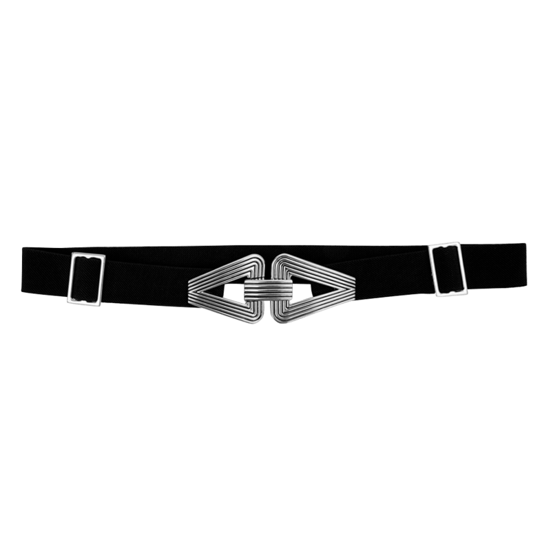 Black + Silver Elastic Belt