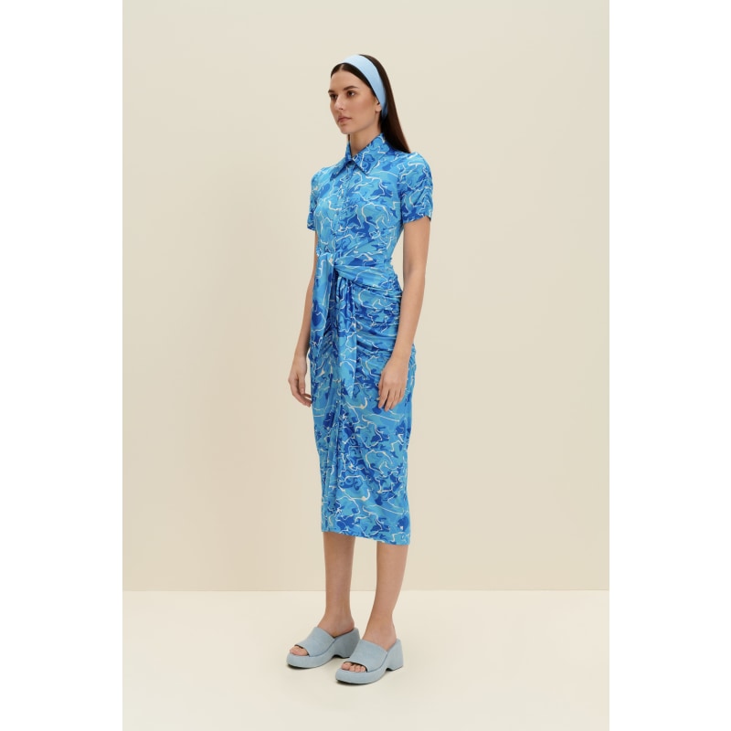 Thumbnail of Stretch-Jersey Midi Dress In Pool Water Print image