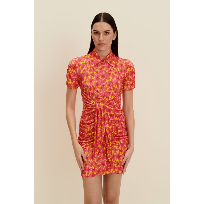 Thumbnail of Stretch-Jersey Mini Dress In Hibiscus Print image