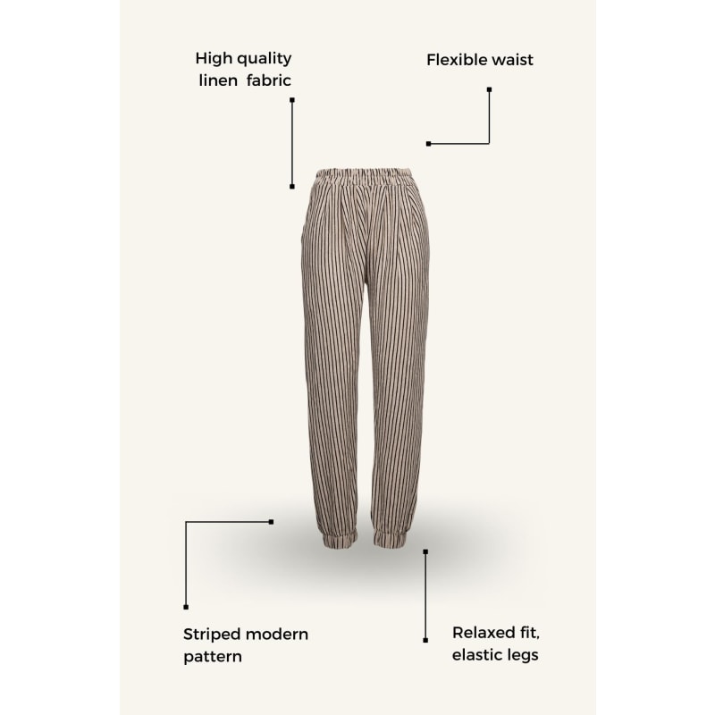 Thumbnail of Striped Linen Pants With Elastic Legs image