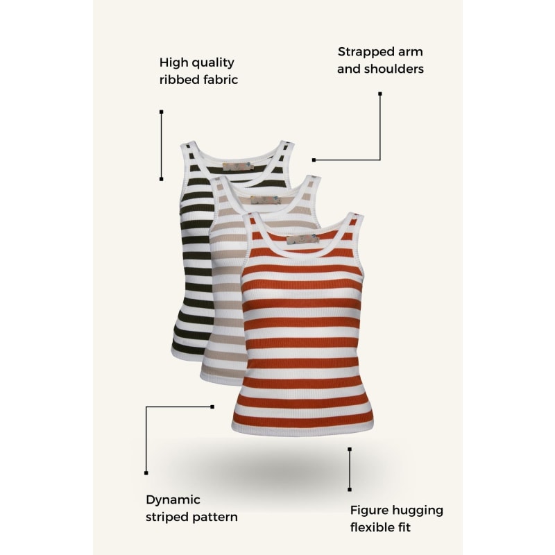 Thumbnail of Striped Ribbed Vest Tank Top - Dark Orange image