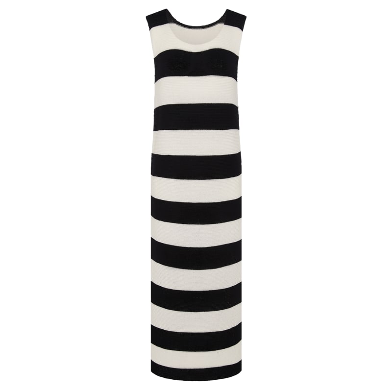 Thumbnail of Striped Slit Dress Black & White image