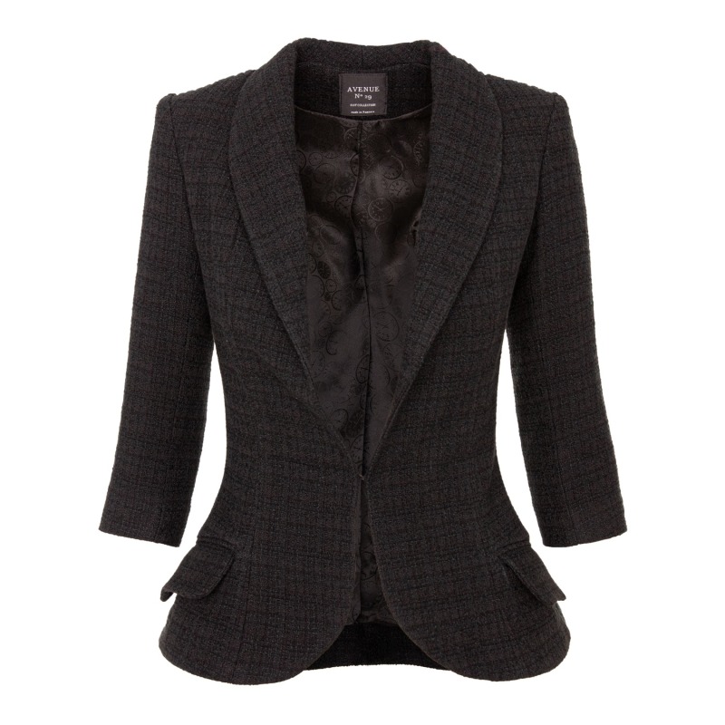 Boucle blazer black on sale