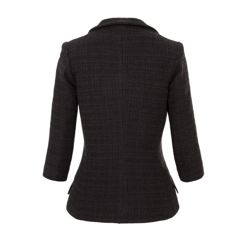 Black boucle blazer online