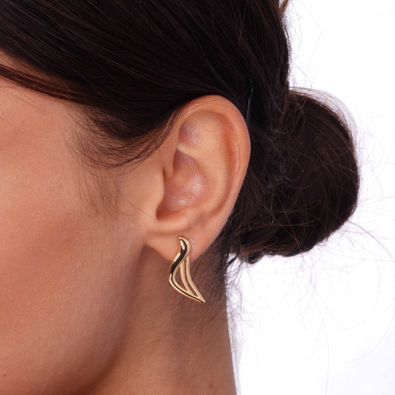 Gold stud drop earrings hot sale