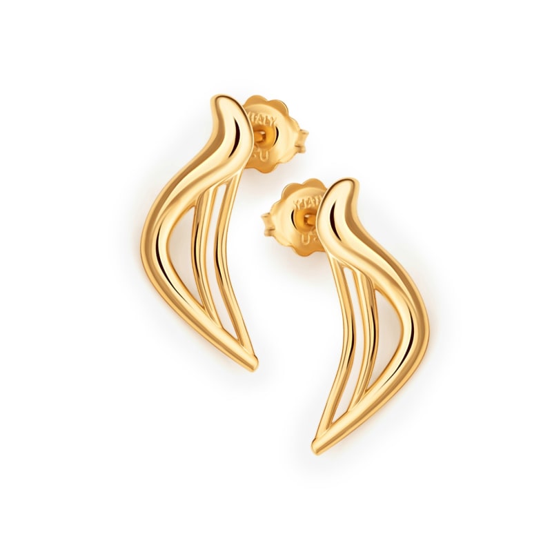 Stud Drop Earrings Gold by UNTAMD