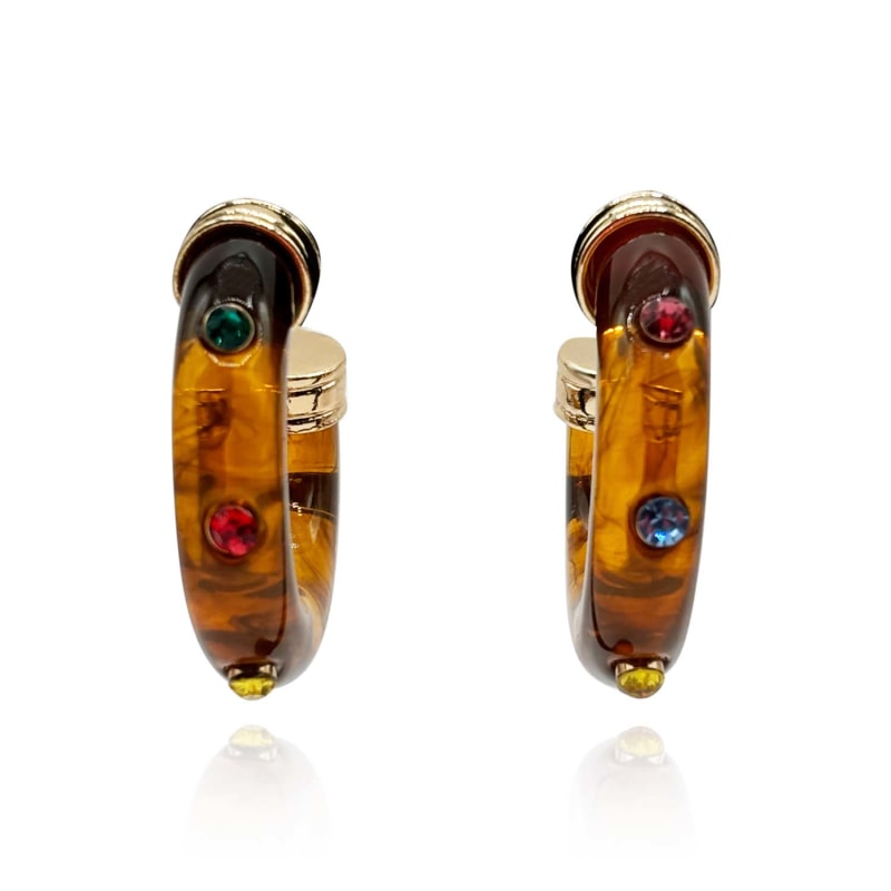 Tortoise and gold hoop earrings online