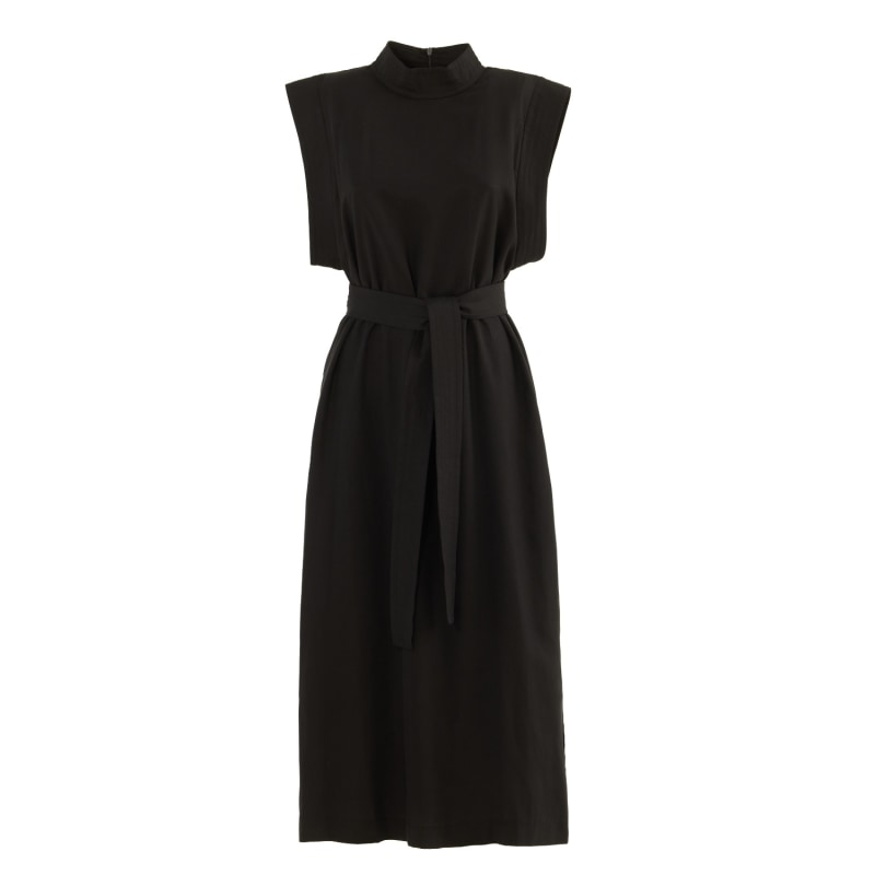 Stylish Straight Dress With Belt Black | Julia Allert | Wolf & Badger