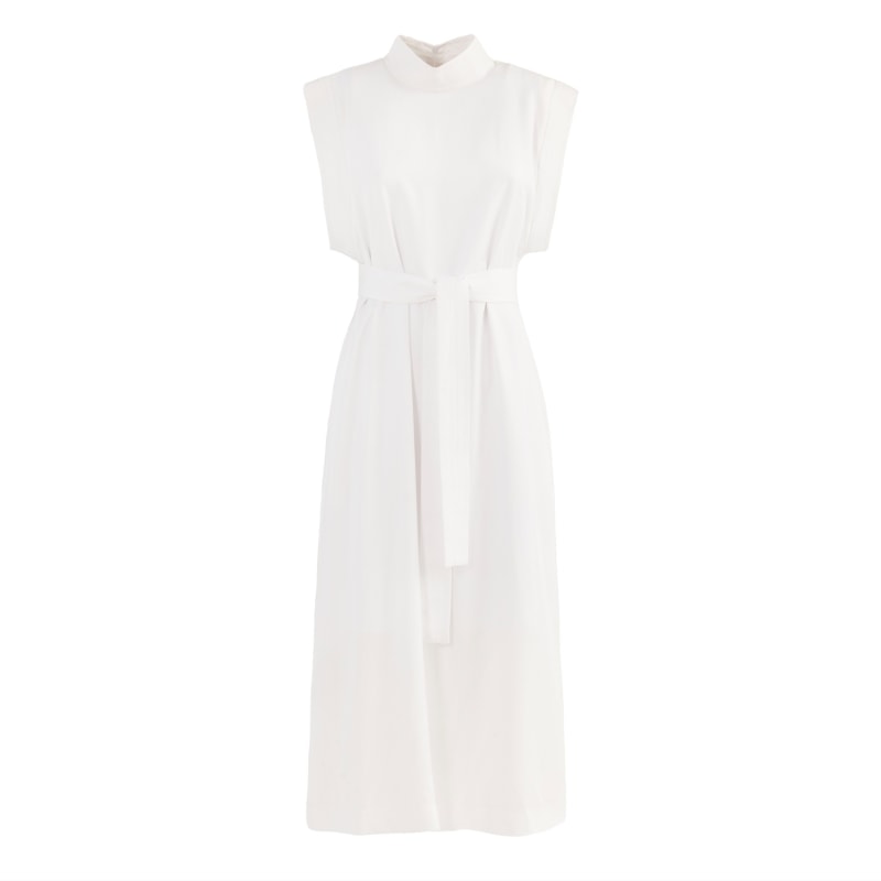 Stylish Straight Dress With Belt White | Julia Allert | Wolf & Badger