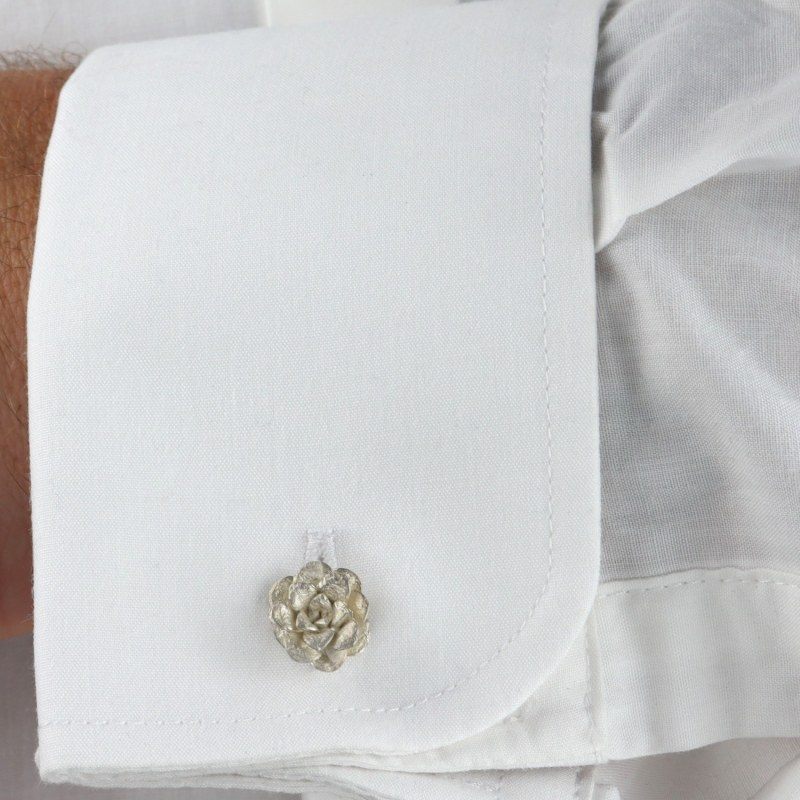 Thumbnail of Succulent Flower Cufflinks In Silver image