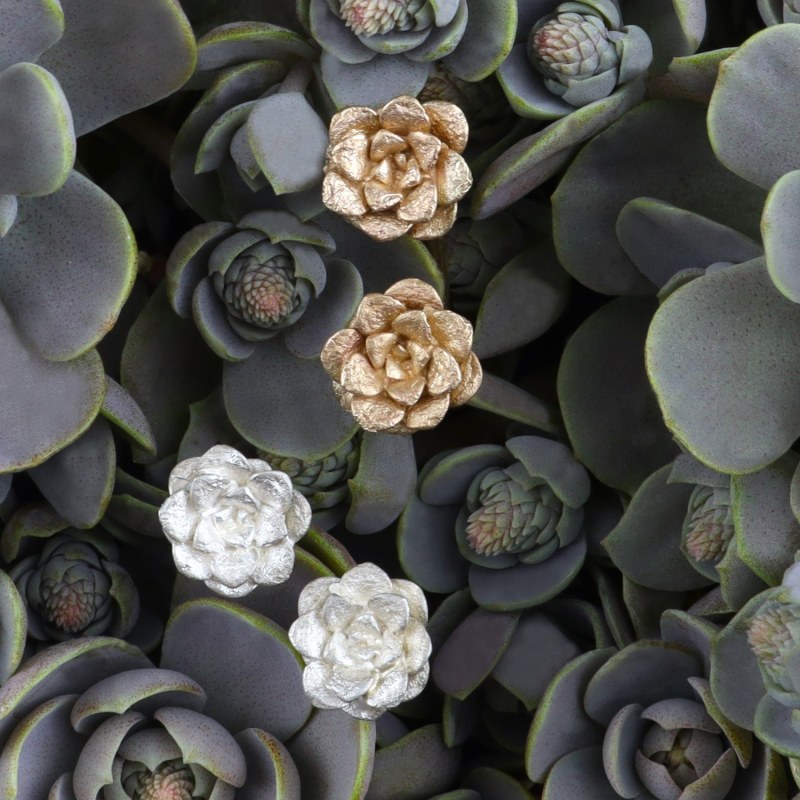 Thumbnail of Succulent Flower Open Ring In Silver image