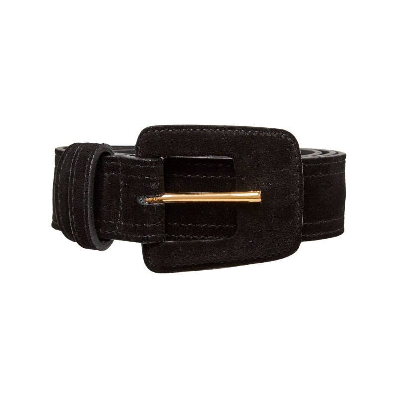 Thumbnail of Suede Rectangle Buckle Belt - Black image